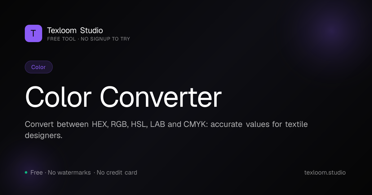Free Color Converter — HEX, RGB, CMYK, LAB, HSL in One Place
