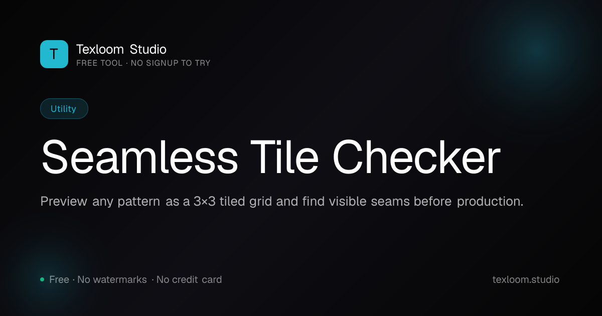 Free Seamless Tile Checker — 3×3 Preview & Half-Drop Test
